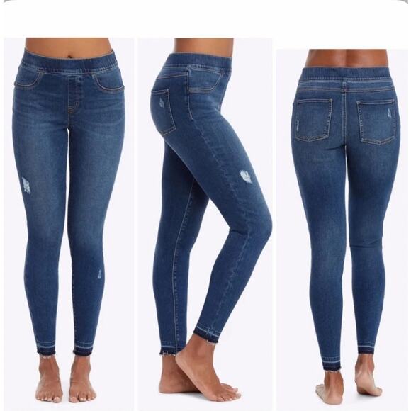 Spanx Distressed Ankle Skinny Pull-On Jeans Size XL - Picture 1 of 8